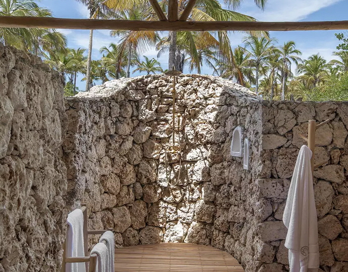 die Dusche Laba Laba Fanjove Island Tansania 